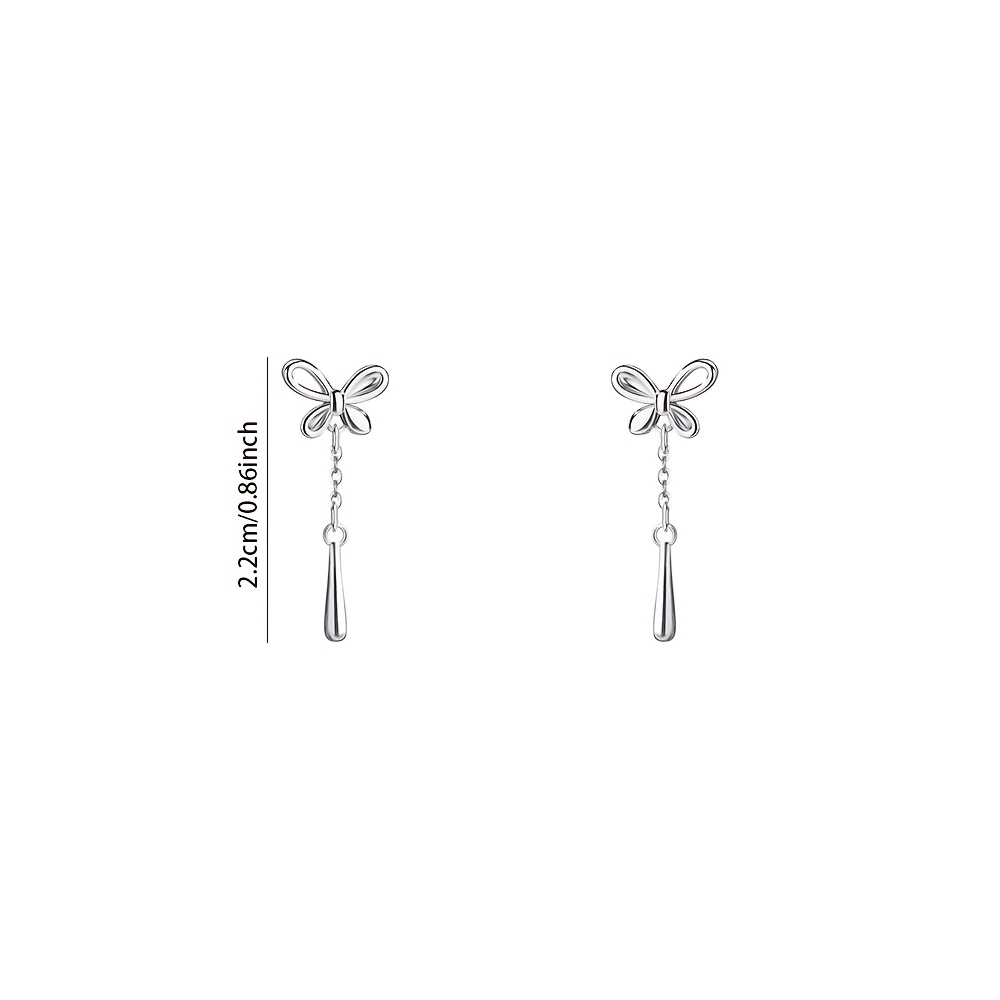 Women's Hollow-Out Butterfly Stud Earrings, S925 Sterling Silver